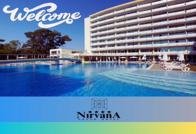 Ранни записвания за морска почивка само на 150 м. от плажа в Сл. бряг - Гранд Хотел Нирвана! Нощувка на база All Inclusive, открит басейн и детски басейн, водна пързалка, чадъри и шезлонги на плажа, детска анимация, паркинг, безпл. за дете до 11.99 г. - Снимка